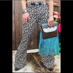 Super Cute Leopard Bell Bottoms- BRAND NEW
